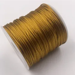 1MM Old Gold Macrame Cord Strong Braided Silk Satin Nylon Rope DIY Making Findings Beading Thread Wire