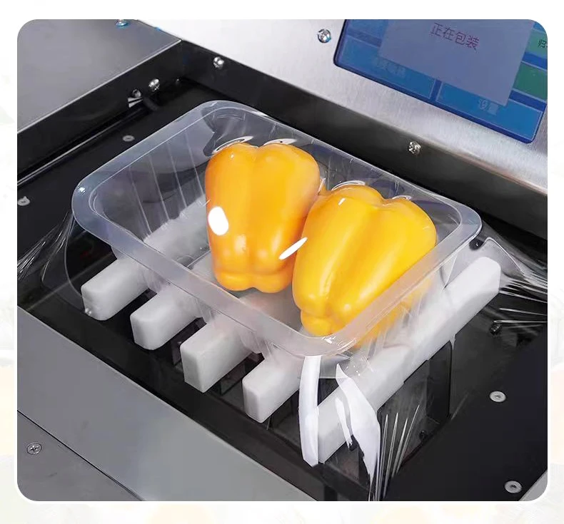 Tabletop Fruit Vegetable Pe Film Roll Packaging Wrapping Packing Machine Small