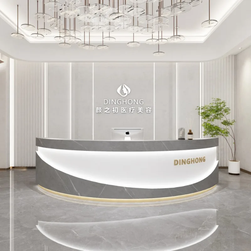 White Front Reception Desks Executive Lectern European Reception Desks Closet Escritorios De Oficina Minimalist Furnitures