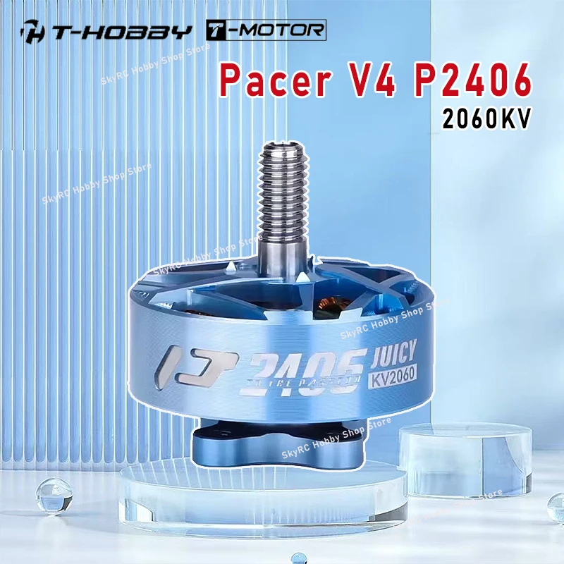 T-MOTOR T-HOBBY Pacer V4 P2406 Brushless Motor, KV2060 Juicy Sbang Acro FLOW BANDO Design, Perfect for 5-6 Inch RC Model Parts