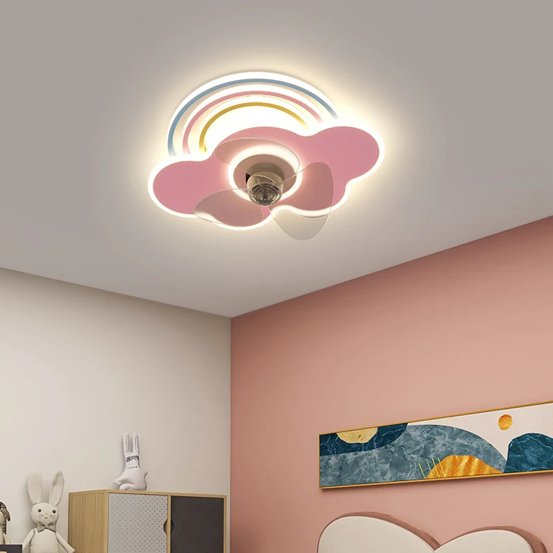 Imagem -05 - Led Fan Chandelier para Quarto de Crianças Luz de Teto Lâmpada Legal 360 Graus Balançando a Cabeça Silencioso Legal