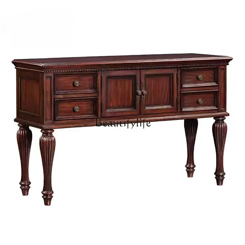 

LXSolid wood porch cabinet foyer decorative porch table retro dining side cabinetSSS