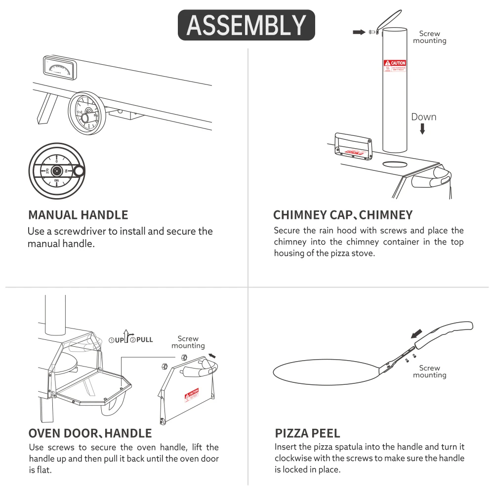 Forno per pizza portatile semiautomatico argento per avventure all'aria aperta, macchina per cucinare il legna, ideale per pizzas al forno in pietra autentica