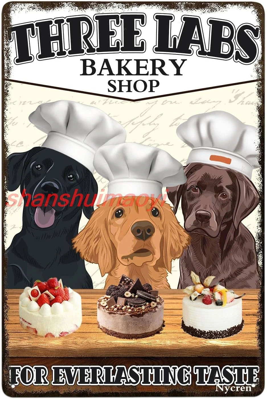 shan gn Labrador Retriever Dog Bakery for Everlasting Taste Retro Decor Home Kitchen Diner Restaurant Bar Cafe Cave Wall  1pc