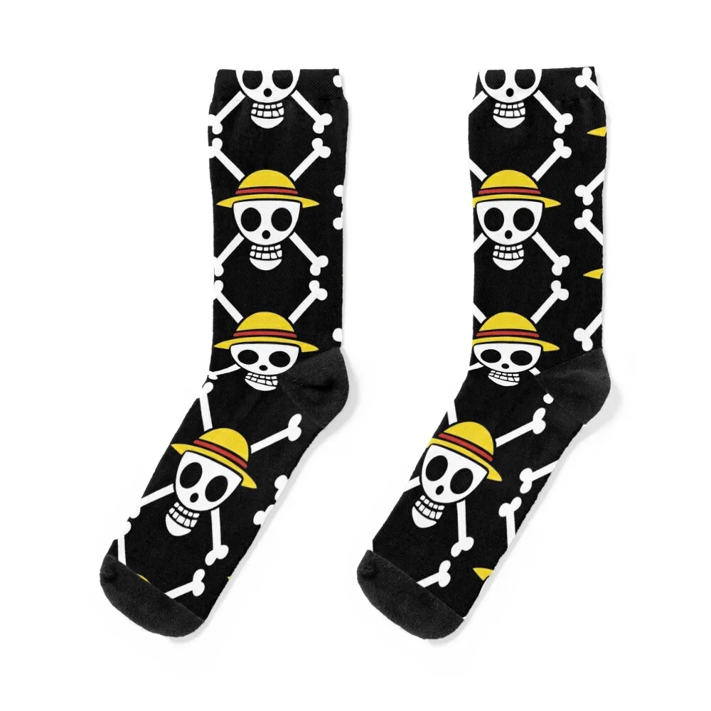 

straw hat pirates logo Socks kawaii hiking Non-slip Toe sports Luxury Woman Socks Men's