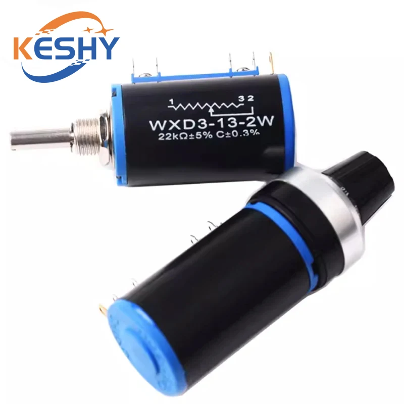 WXD3-13-2W 10K 100/220/470/680 ohm WXD3-13 2W Wirewound Multi-Turn Potentiometer 1K 2.2K 4.7K 5.6K 6.8K 47K 100K Rotary Switch