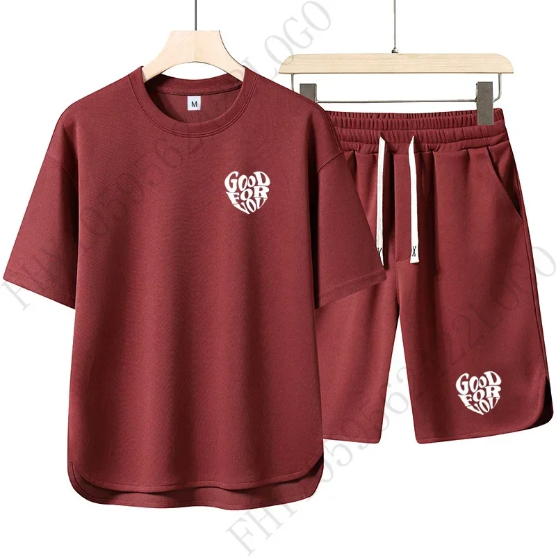 Men's Set 2025: High-quality men's fashionable jogging outdoor comfortable two-piece set, comfortable and trendy men's sports se