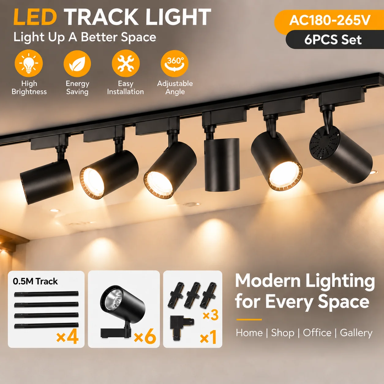 220V Led Track Light Adjustable Spot Lights COB Ceiling Rail Lighting Fixture for Home Decor Shop Gallery Spotlight Kitchen Lamp