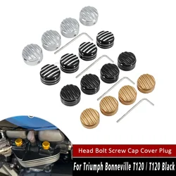 4 Uds bujía cabeza mecanizada pernos tapas tornillos tuerca cubierta para Triumph Bonneville T120 negro Thruxton R Street Twin Cup Scrambler