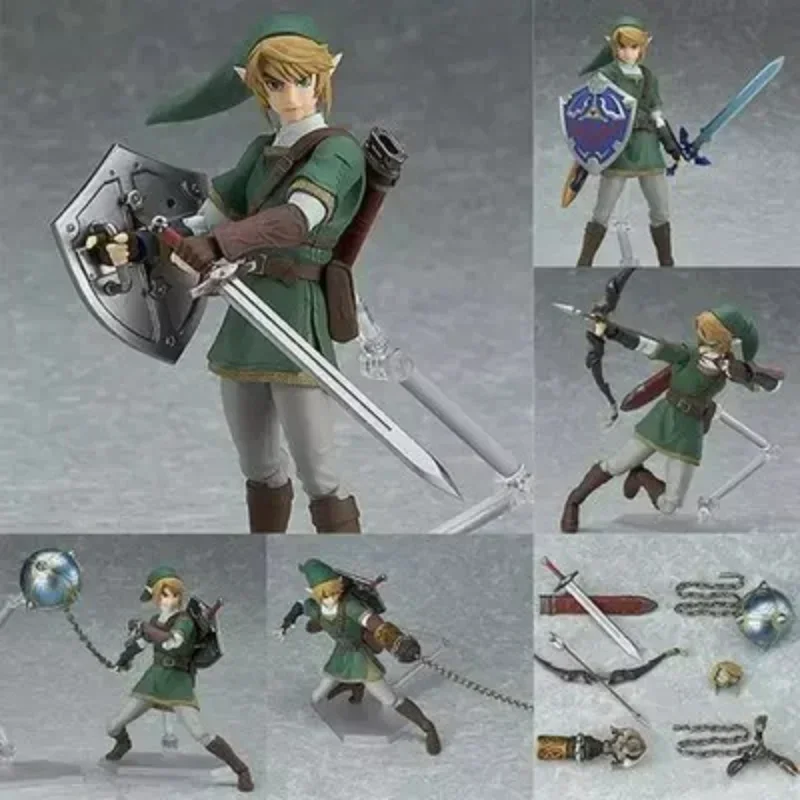 En Stock, la leyenda de Zelda: Twilight Prince Figma 320 Link, figura de acción de PVC, modelo coleccionable móvil, juguete para regalo
