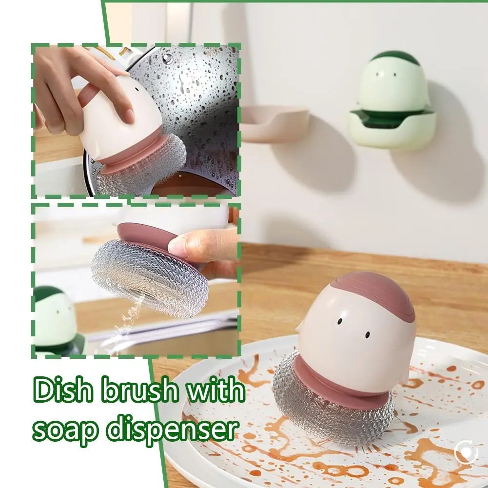 Kitchen Scrub Brush Kitchen Cleaning Scrubber With Brush Dispenser Bottom Dropshipping Pot Cute Brush Bracket With Kitchen O9Y6