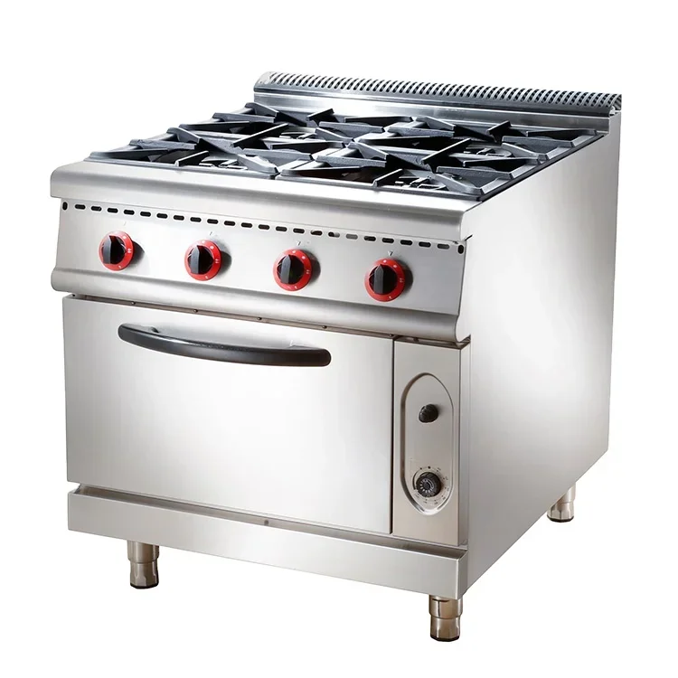 commercial kitchen equipment tops gas cooking range 4 burner with oven cookers