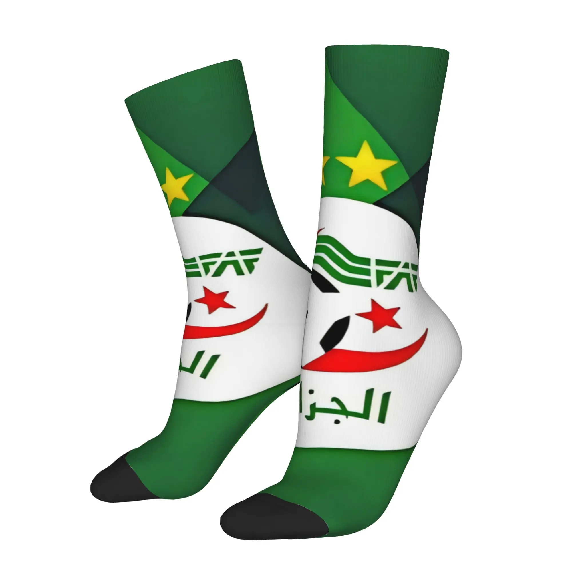 Happy Funny Algeria Vintage Harajuku  Hip Hop Novelty Pattern Sock Match Day Essentials