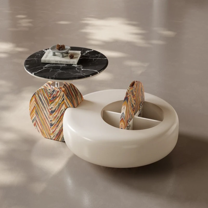 Minimal coffee table combination can be lifted and lowered special-shaped apartment living room storage