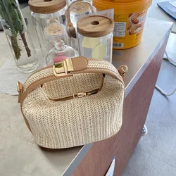 Woven Color Straw Handbag For Women Summer Shoulder  Crossbody Bag Purse Fashion Beach Bag Gilrs Outing Purse sac a main femme