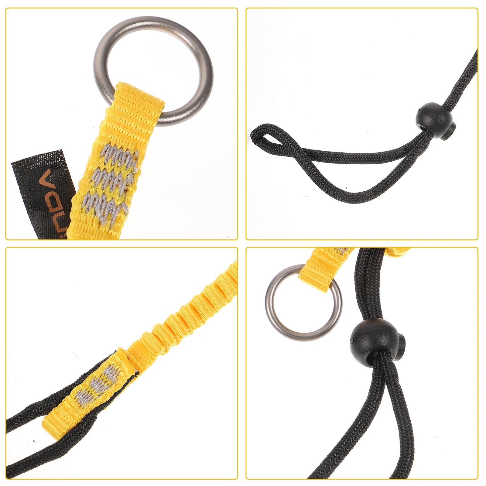 

Elastic Climbing Rope Outdoor Mountaineering Rock Climbing Heavy Duty Polyester Yellow Speed Pulley Anti Lost Stretch Design