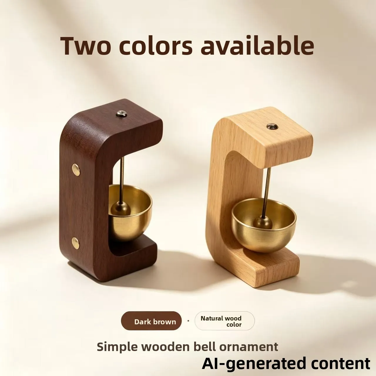 Dopamine Wooden Door Bell Magnetic Suction Copper Chime Household Entry Reminder Windbell Shop Gate Opening Decorative Bell