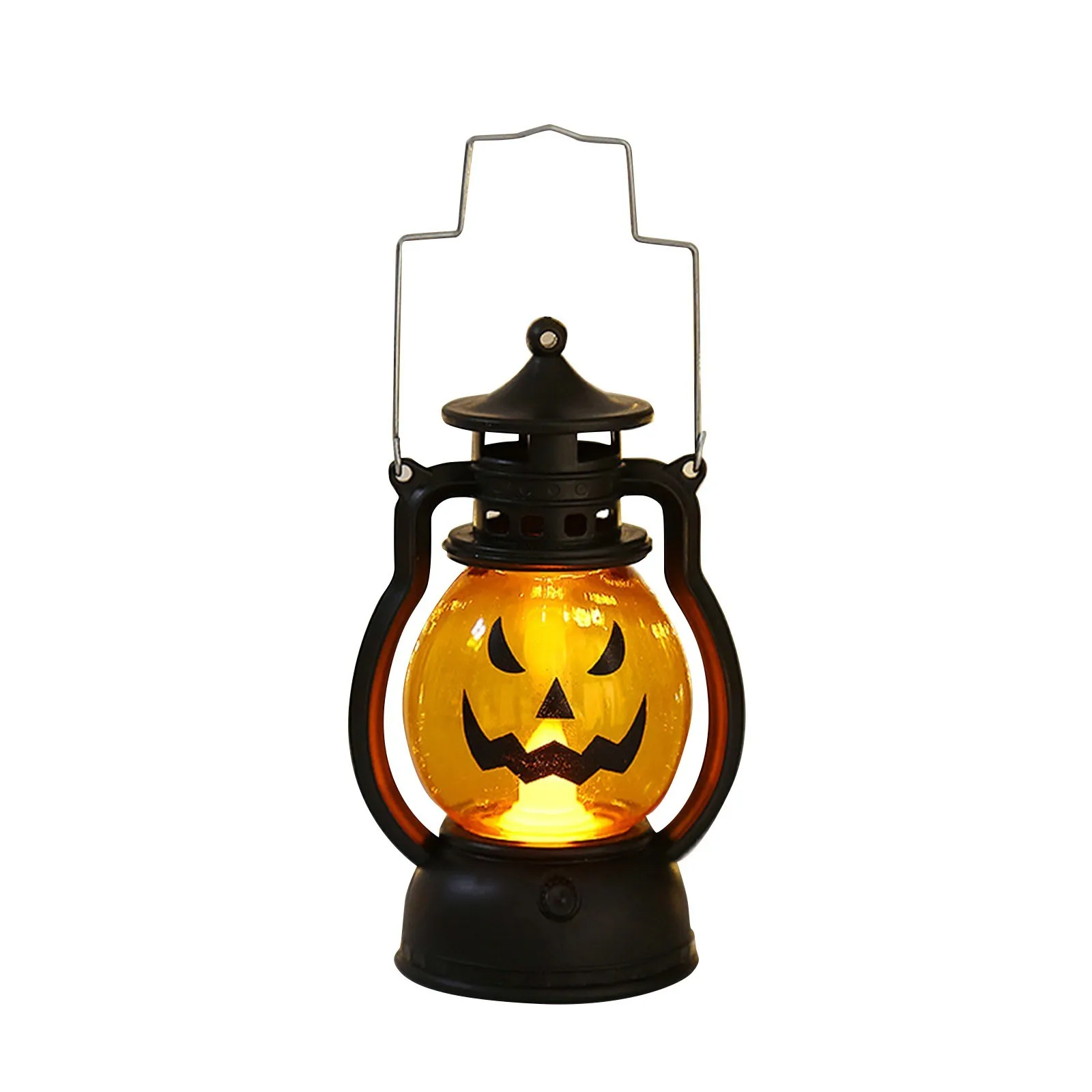 Lampada da zucca a LED di Halloween Lampada da atmosfera creativa luminosa in plastica Luce portatile per interni ed esterni Decorazione per feste