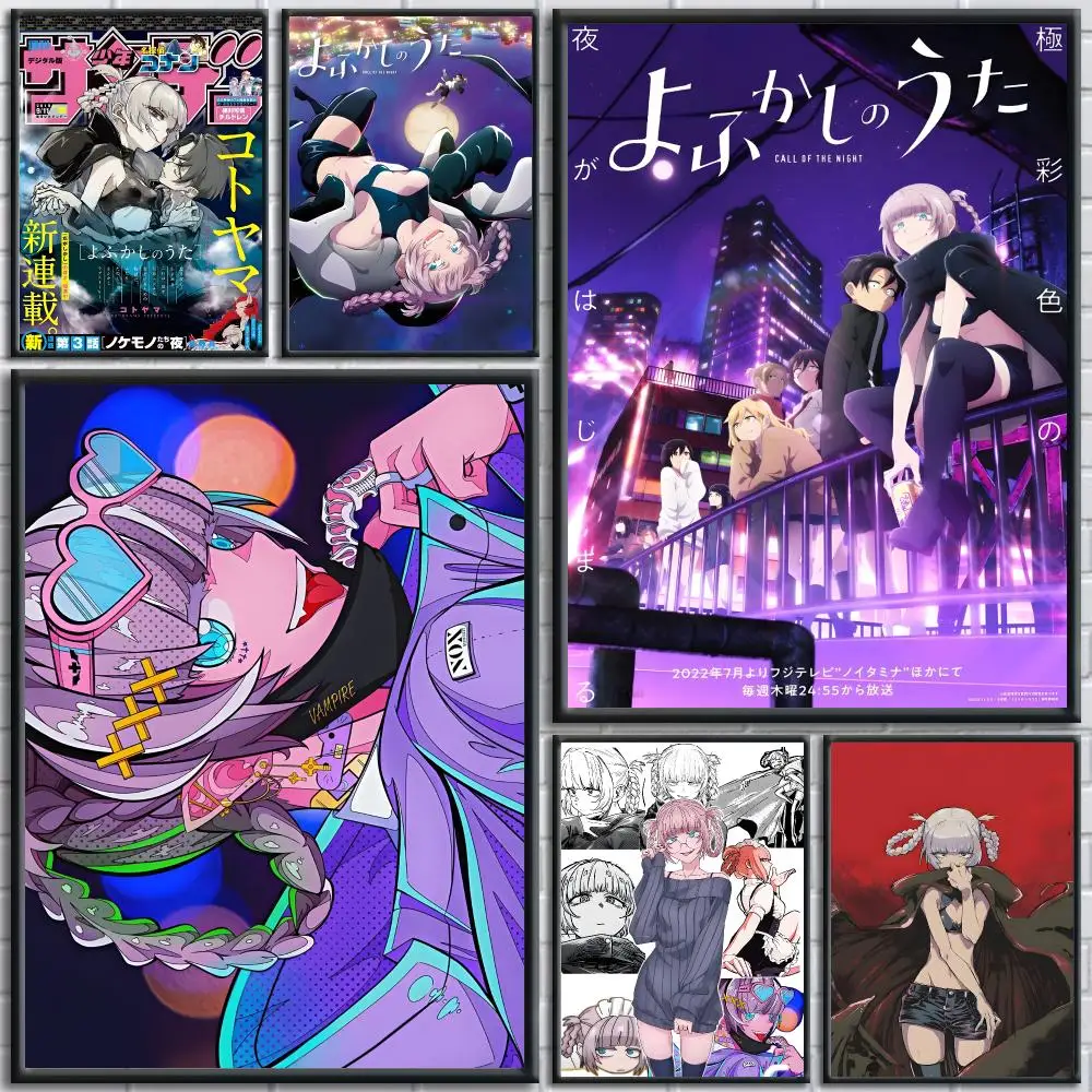 Aesthetic Anime C-Call of the NightS Poster HD Self-Adhesive No Residue After Removal Ideal for All Kinds of Wall Decor