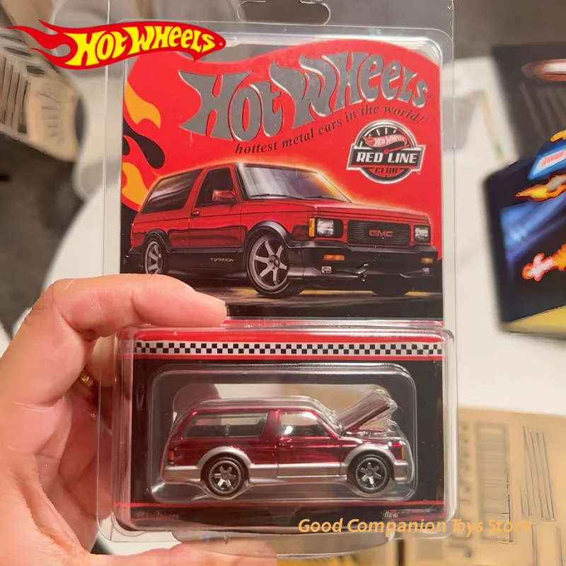 Original Hot Wheels Collectors RLC 1992 GMC Typhoon Suv Apple Red Full-Metal Black Chassis Mag Wheels 1:64 Scale Model Cars