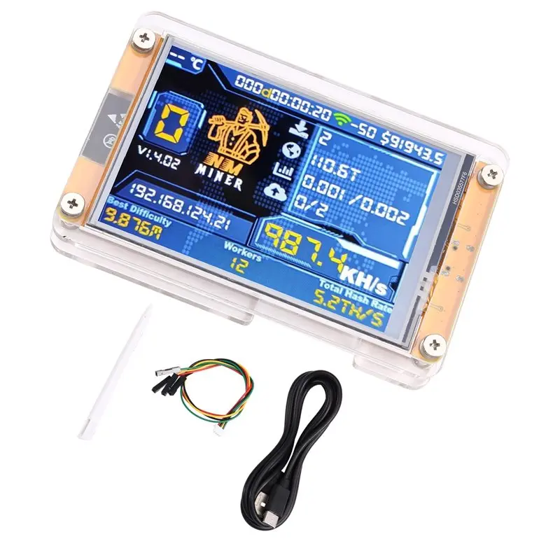 A23F-987KH/S Nmminer Nerdminer 3.5 Inch Big Display Bitcoin Crypto Solo Lottery Miner Upgraded Harshrate Nerdminer