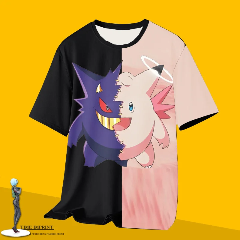 

Summer 2026Pokemon Gengar × Happy Egg "Good and Evil Splice" Creative Theme3D Printed Breathable T-shirt for Adults and Children