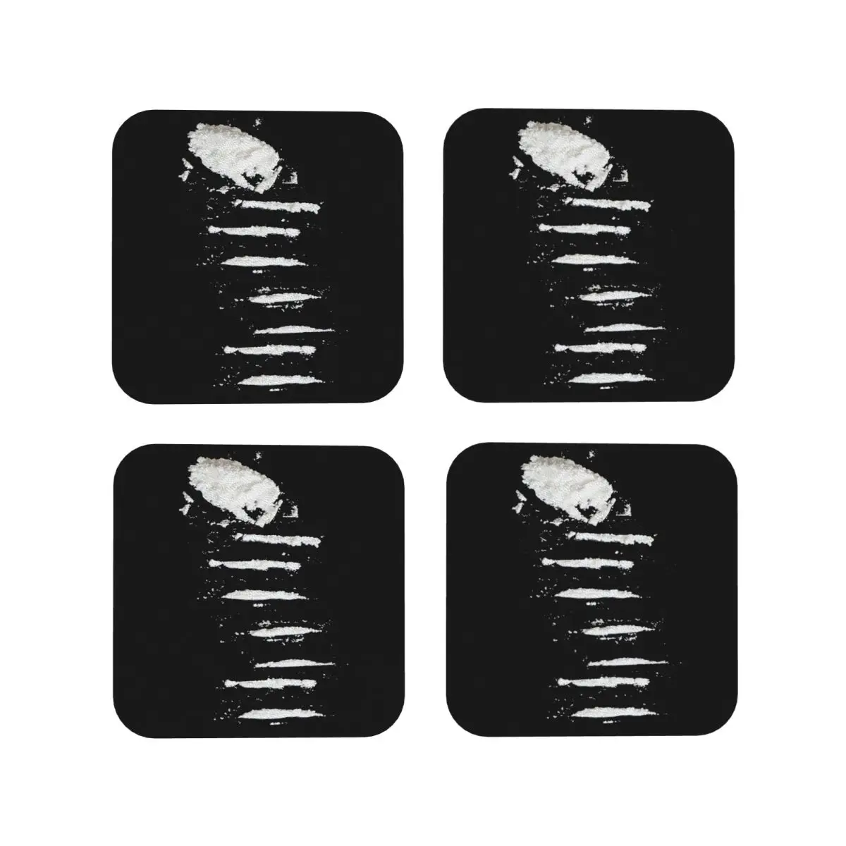 Cocaine 2 Coasters Kitchen Placemats Non-slip Insulation Cup Coffee Mats For Decor Home Tableware Pads Set of 4