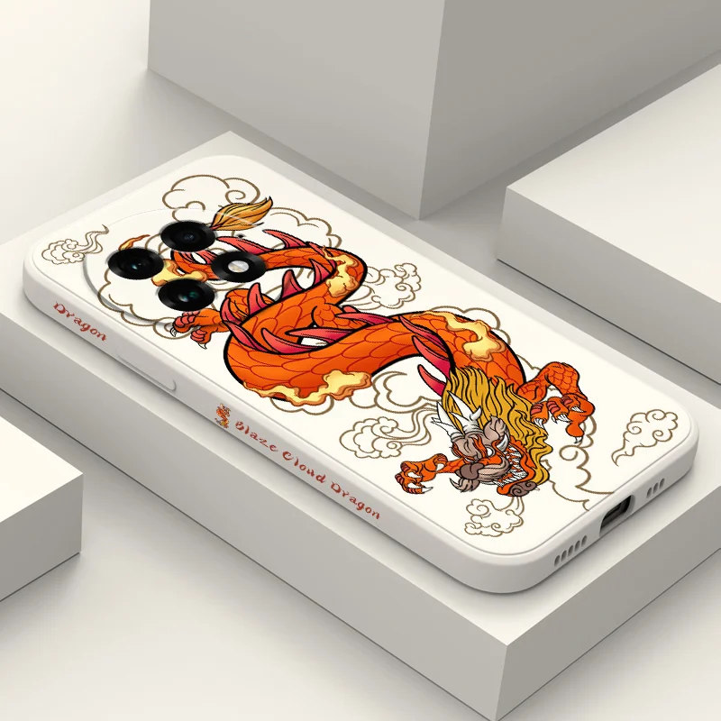 

Red Flame Dragon Phone Case For Oneplus 15 15R 13 13R 12 12R 11 11R 10 10R 10T 9R 9RT 9 8T 8 7 7T Pro Liquid Silicone Cover