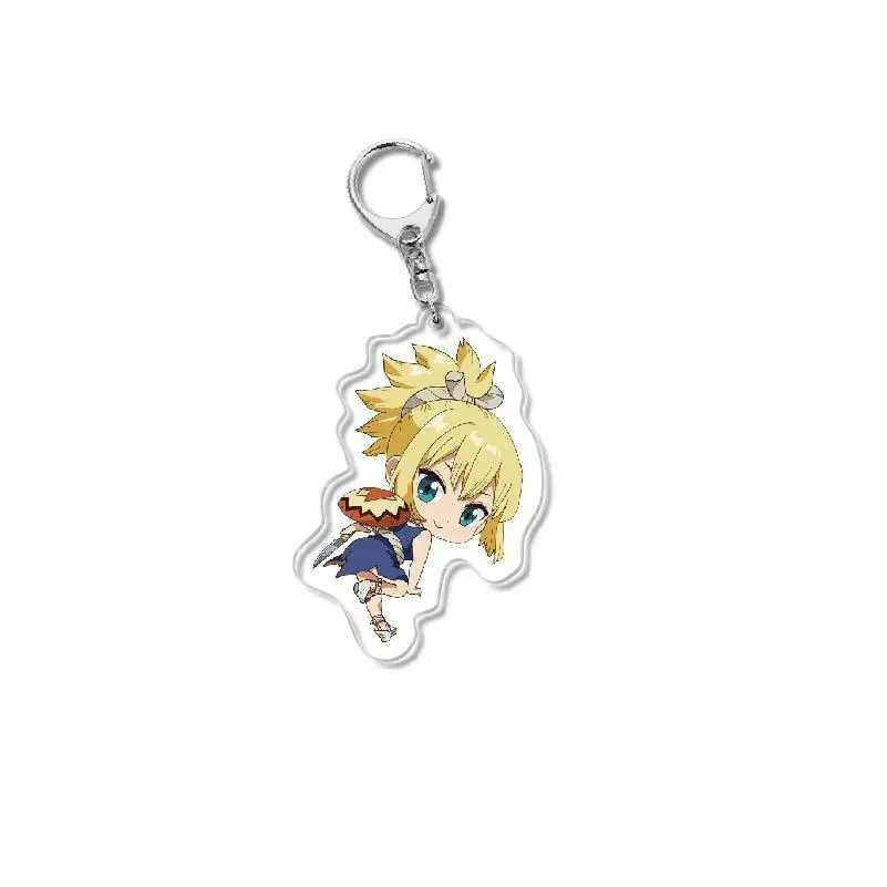 Dr.STONE Acrylic Keychain Cartoon Cute Transparent Charm Figures Key Chain for Bag Backpack Fans Gift Anime Jewelry Accessories