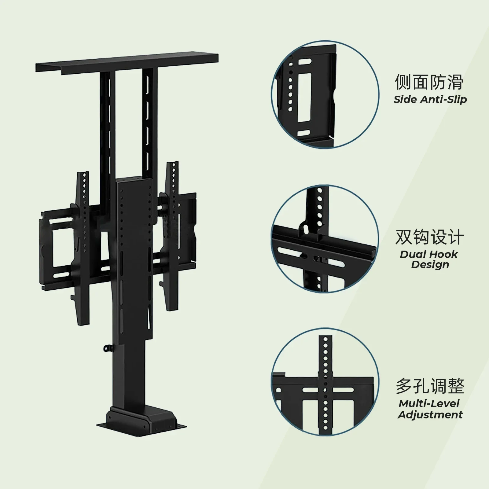 Electric lift TV bracket is suitable for 32-80 inch liftable LCD TV display bracket