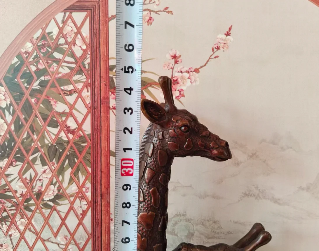 A pair # African savanna Giraffe bronze sculpture Copper decorative living room Company office bar club home Decorative ornament
