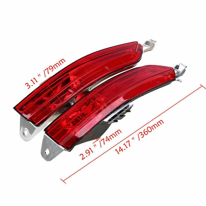 1 Pair Car Red Rear Fog Lamp Bumper Cover Reflector For Touareg 2011-2014 7P6945701D 7P6945702D