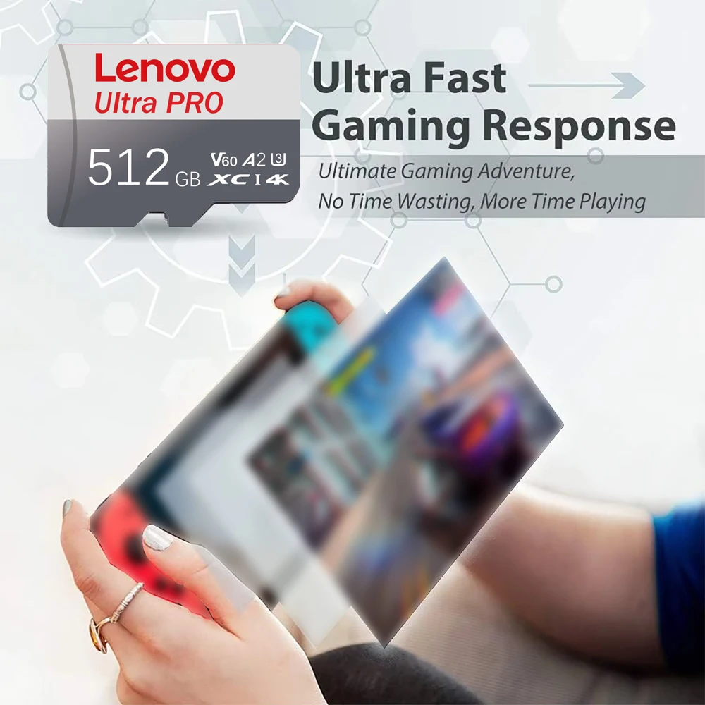 Lenovo 2TB SD Memory Card V30 128GB Micro TF/SD Card Class 10 High Speed Flash Memory Card 512GB 256GB SD Card For Camera Phone