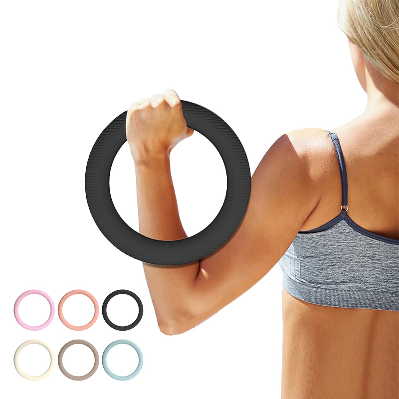 Gym Strength Training Fitness Accessories Silicone Striped  Weight Ring Yoga Pilates Round Dumbbell Power Ring