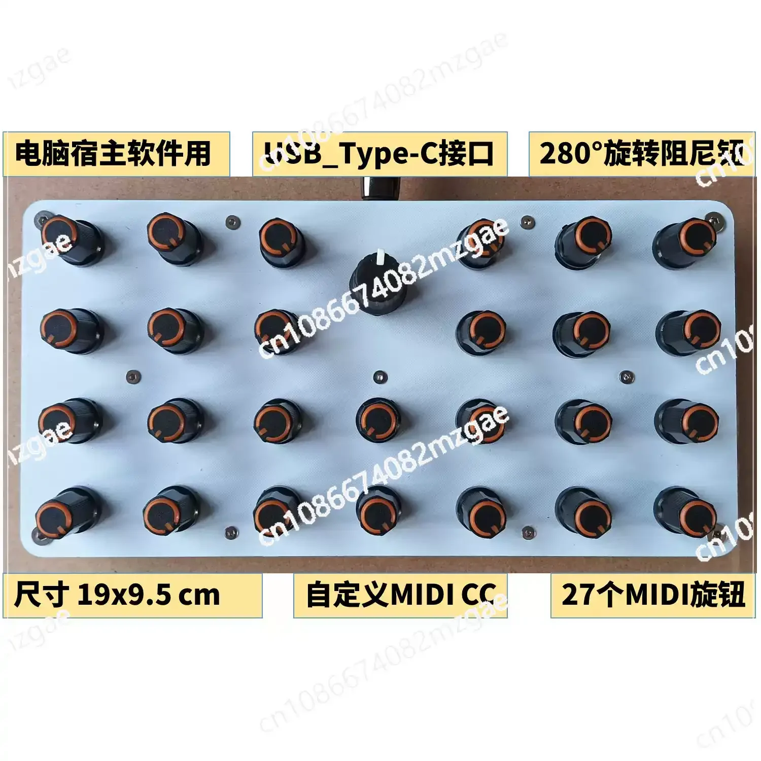 Custom CC Information USB-C Interface Music Host Software Controller 27 MIDI Knob