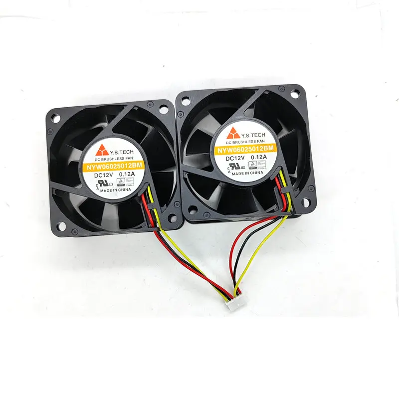 New NYW06025012BM DC12V 0.12A 6CM 60x60x25MM 3Lines Cooling Fan