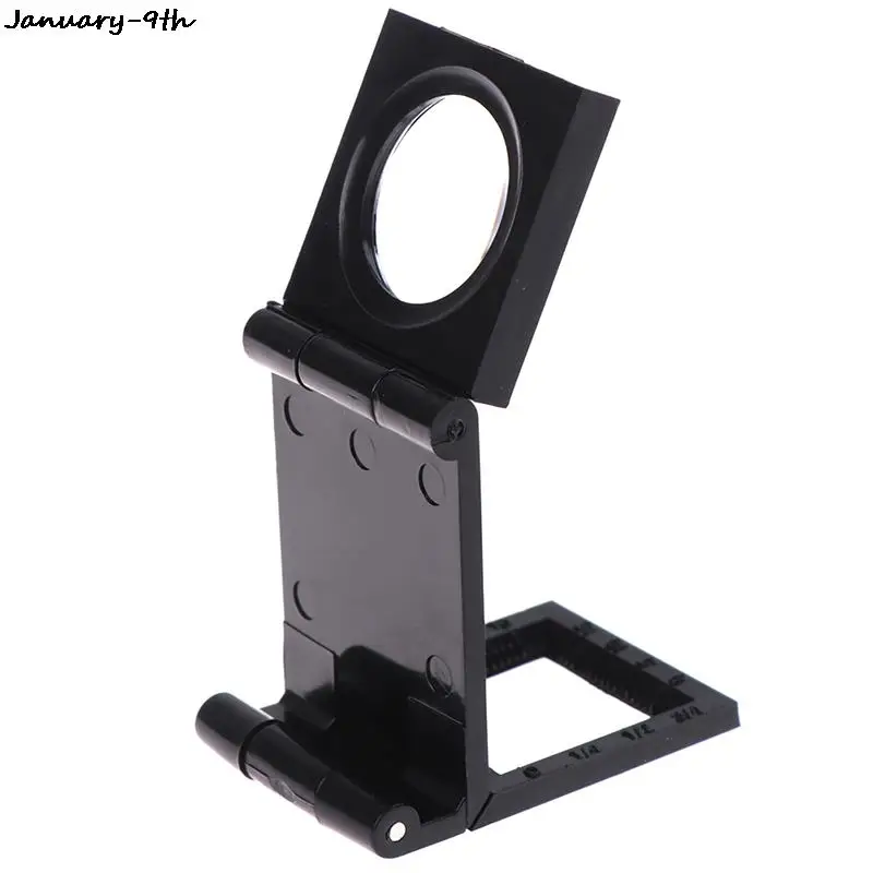 Microscope Folding Magnifier Stand Loupe With Scale For Textile Optical Foldable Magnifying Glass Tool 10X 28mm