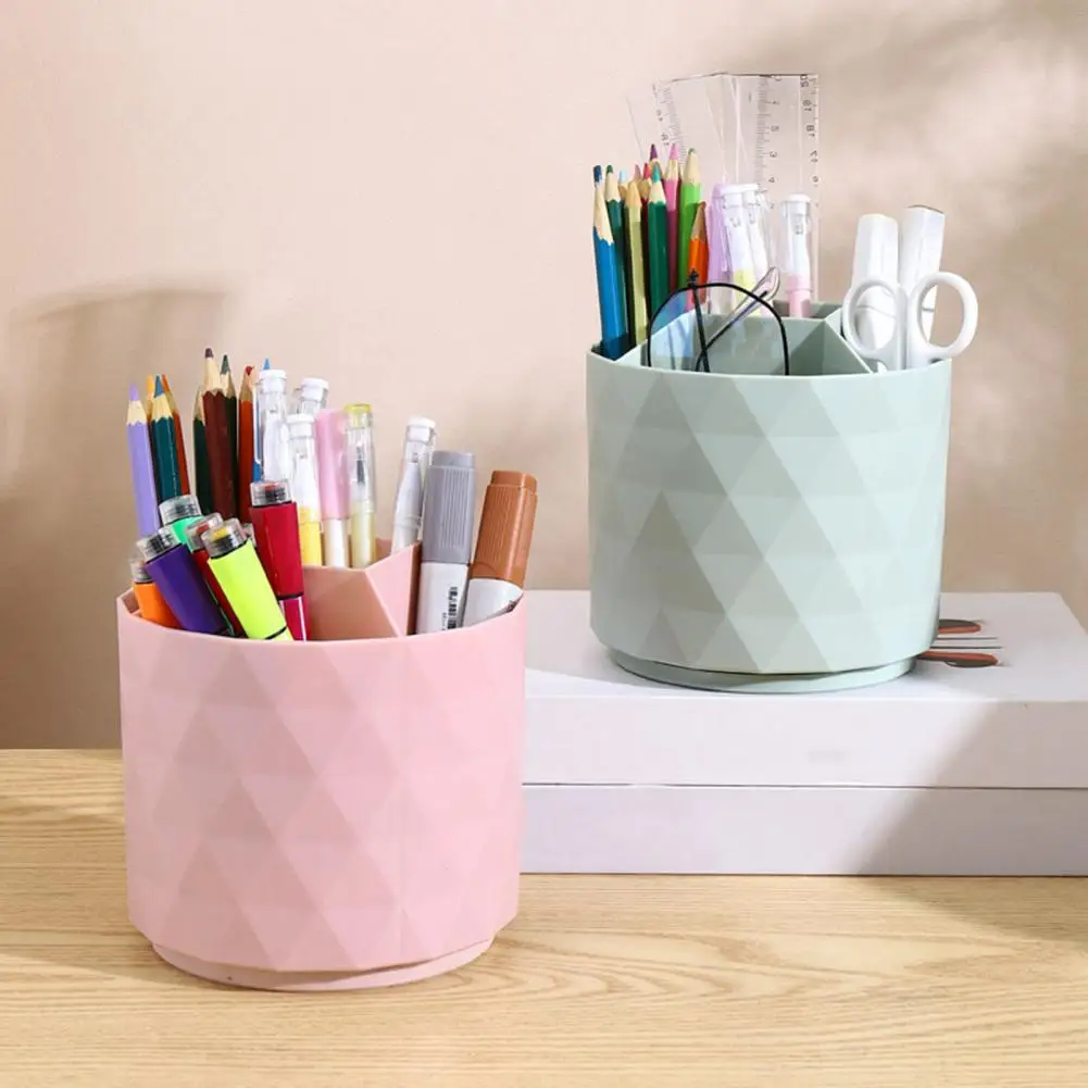 Pen Holder Rotating Multi Compartments Brush Barrel Makeup Brush Storage Box Desktop Cosmetic Organizer Lipstick Brushes Holder