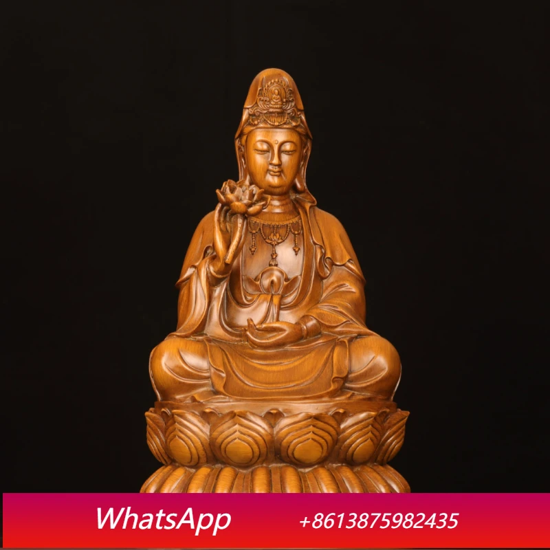 

LTT Resin Crafts Sitting Lotus Guanyin Bodhisattva Home Furnishing Ornament Buddha Statue