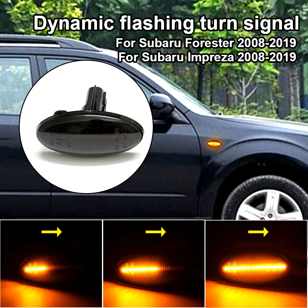 For Subaru Forester Impreza 2008 2009 2010-2019 Sequential Blinker Car LED Side Marker Indicator Turn Signal Light 2PCS