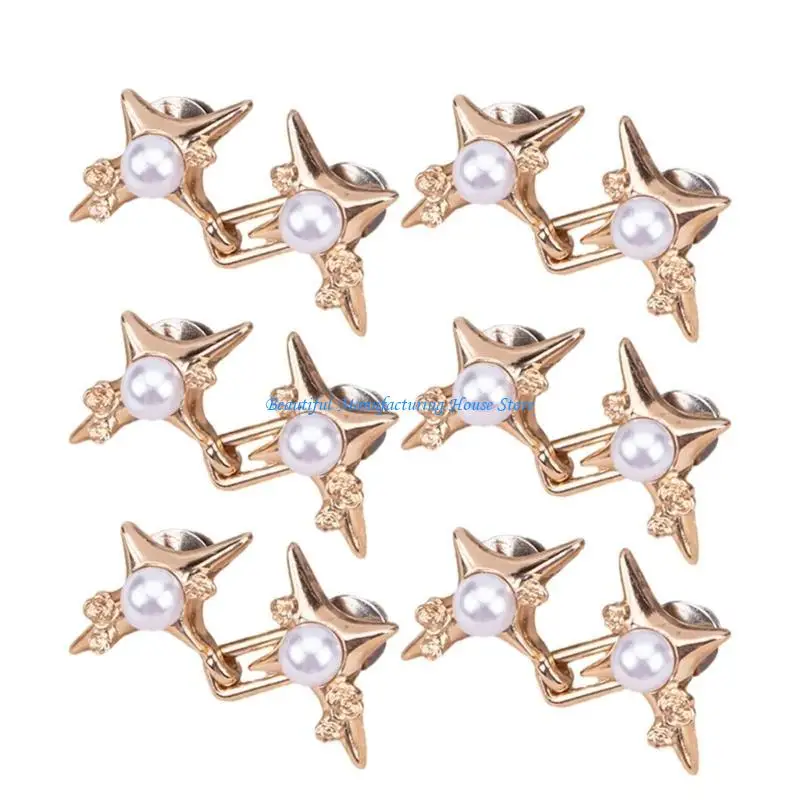 E56A Electroplate Waist Pin Waist Tightener Jeans Fitness Clasp Pin Pants Adjust Tool
