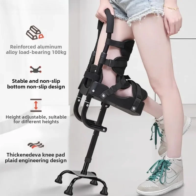 Ankle Fracture Support Brace Disability-Focused Leg Crutches Adjustable Non-Slip Rehabilitation Walkers for Stable Recovery