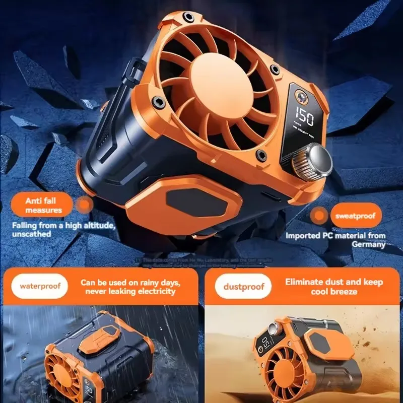 المحمولة الخصر مروحة الأيدي الحرة يمكن ارتداؤها المشجعين الصيف مروحة مكتب المحمولة الخصر كليب مروحة 8000mah للتخييم في الهواء الطلق السفر