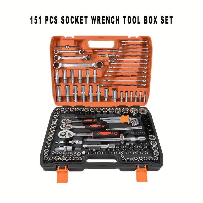 46-Piece High-QualityRatchet Torque Wrench Set with Multi-Bit Screwdriver Portable All-in-One Automotive Bike & MotorcycleTool