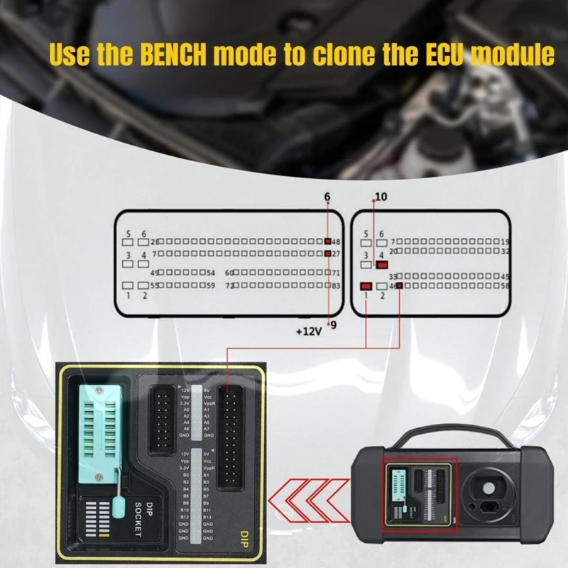 QM X431 MCU3 Adapter Board Key Programming for X431 PRO3S+ X431 V 307140131 All Keys Lost Anti-theft TCU Reading