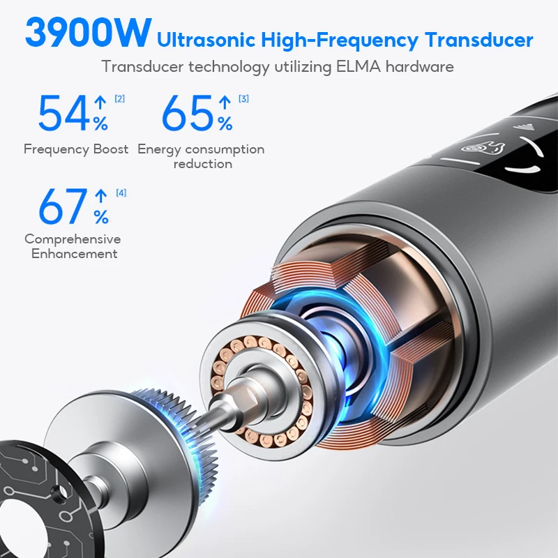 MeeGoo M1Pro Visual Ultrasonic Teeth Cleaner, 39000Hz Vibration, IPX6 Waterproof, 5 Cleaning Modes, APP Connected, Type-C Chargi view 4