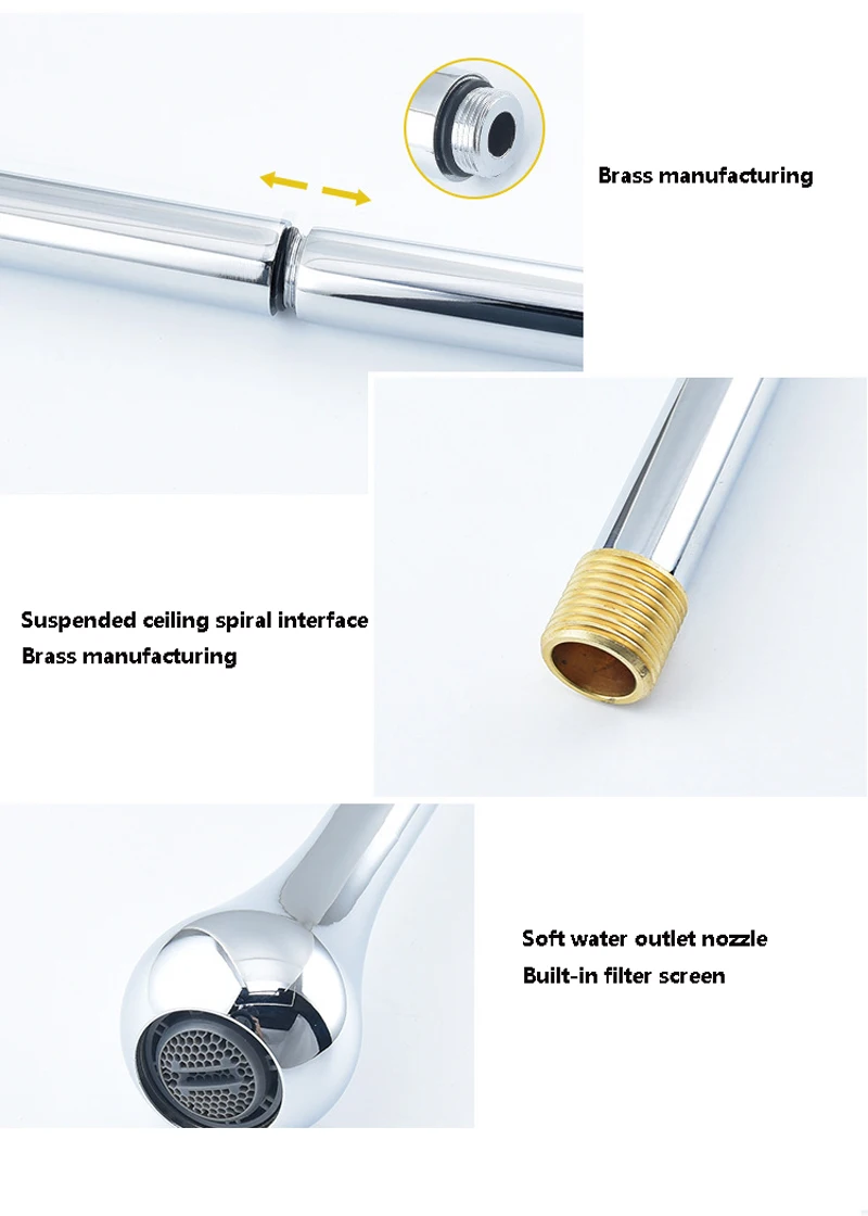 Imagem -04 - Torneira de Água do Banheiro com Gota em Forma de Plet Torneira Suspensa de Teto Todo o Lavatório de Cobre Comprimento Personalizável Quente e Frio