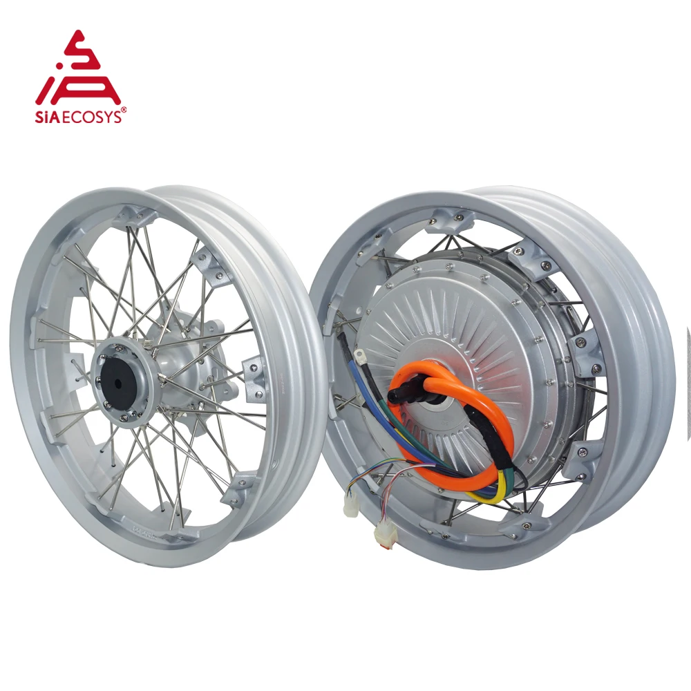 QS273 8KW V3 120kph Spoke Hub Motor with 17x4.25inch Moped Wheel Rim with 17x3.0inch Front Wheel and Swingarm for E-Motorcycle