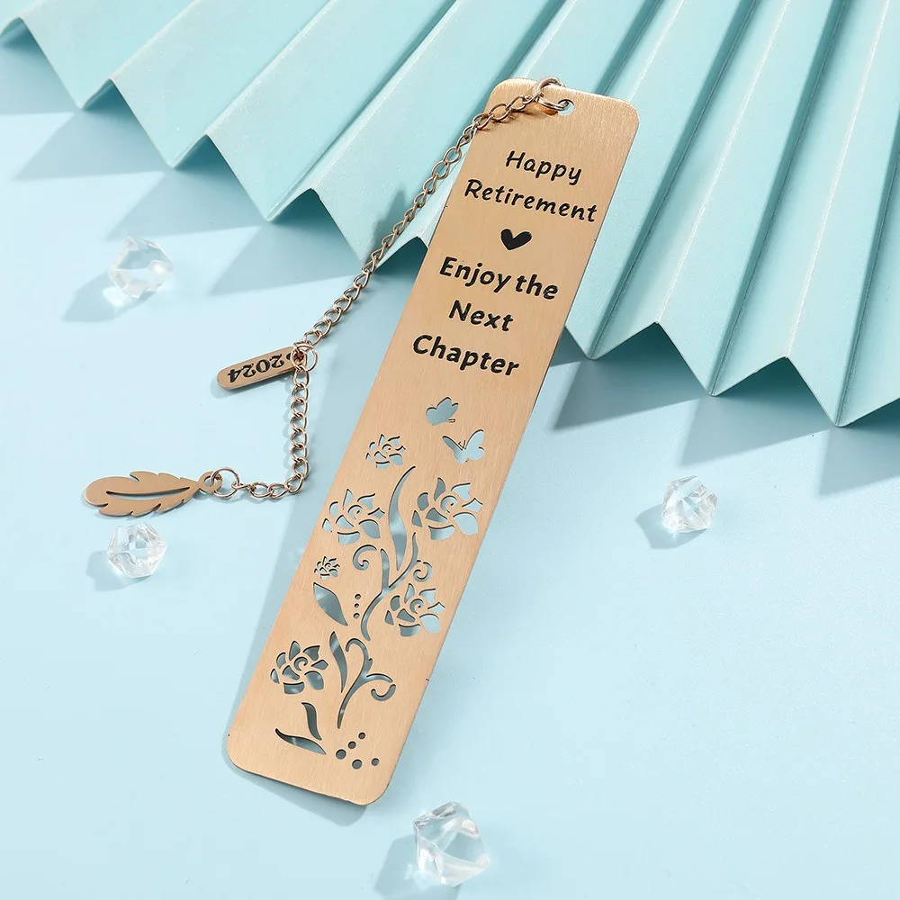 DIY Art Craft Engraved Bookmark 2024 Retirement Happy Hanger Retirement Bookmarks Creative Teacher Friend Retirement Gift