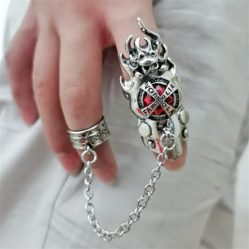 Fashion Japan Anime Hitman Reborn Joint Ring Gemstone Revolving Rings Cosplay Props Figure Toys Punk Gothic Fans Party Gifts